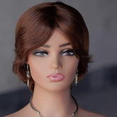 10 inch short brown human hair wig